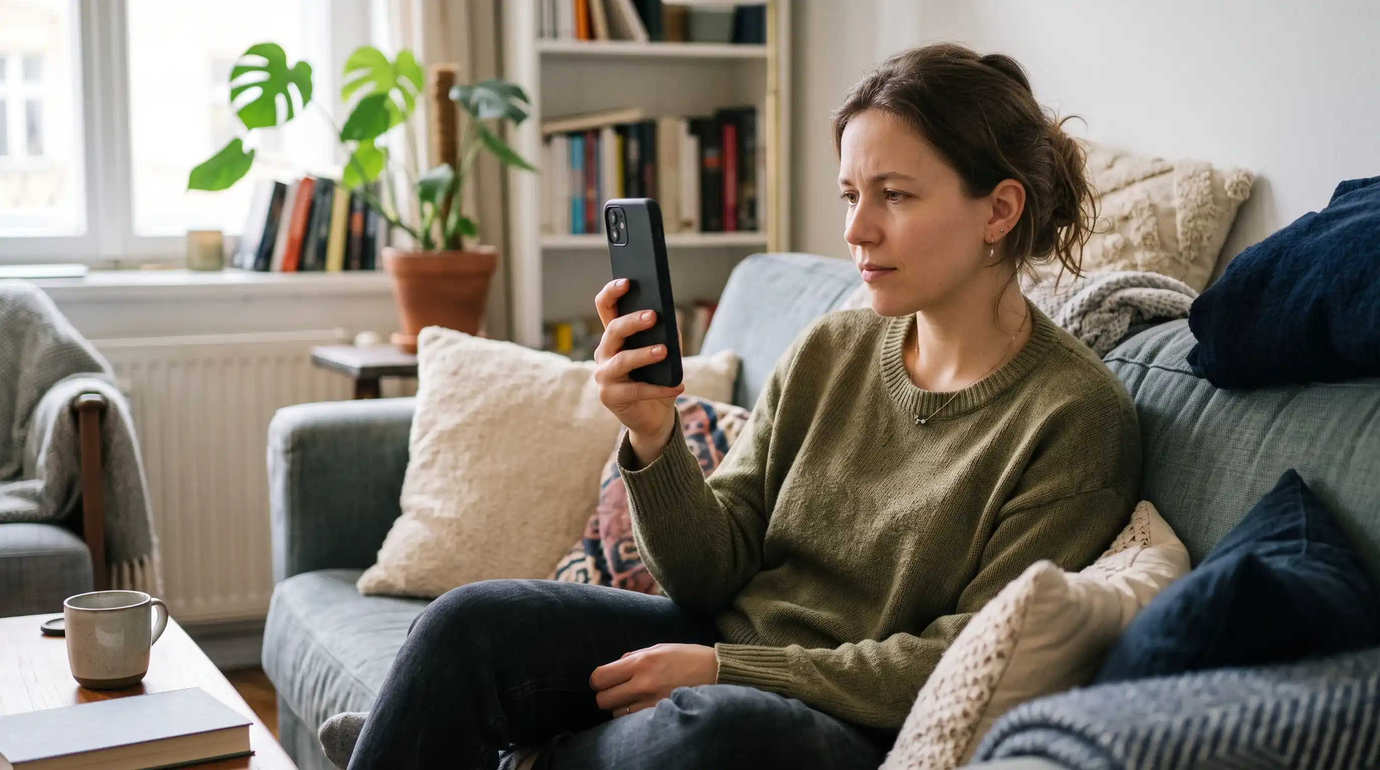 Person looking at a Kuaishou video on an Android phone, looking for a save option