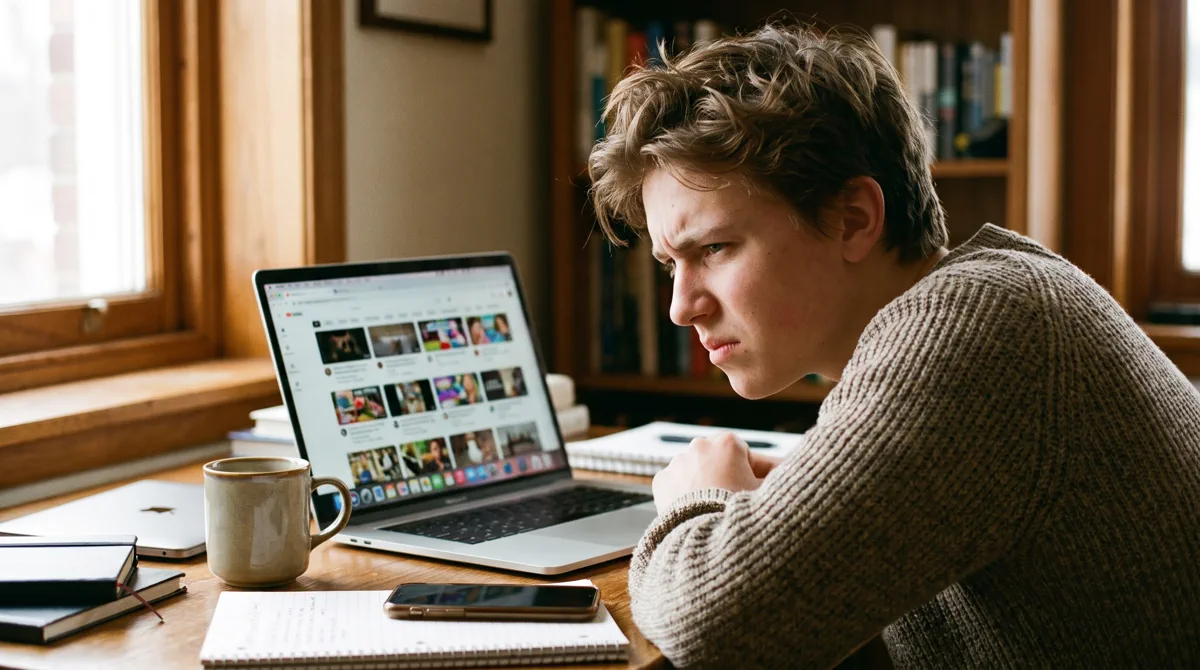 Person reviewing a downloaded Kuaishou video file on a laptop